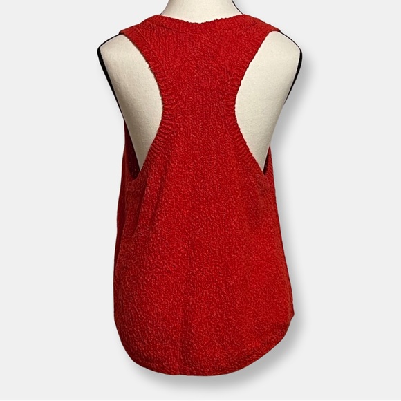 H&M Oversized Red Sweater Knit, Racer Back Tank, Size Small - Picture 2 of 6